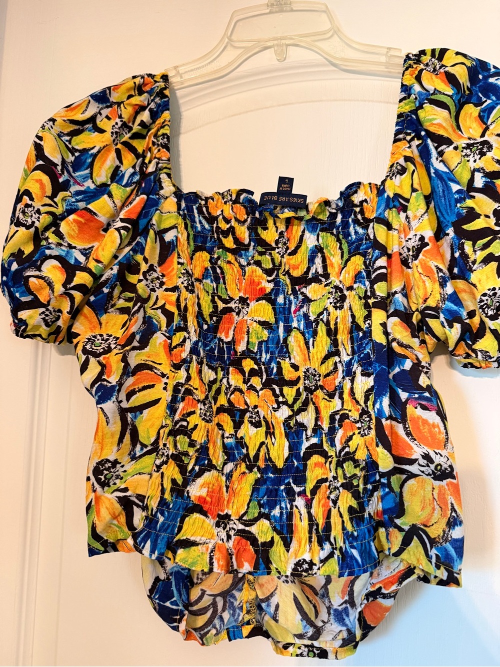 Floral puff sleeve blouse